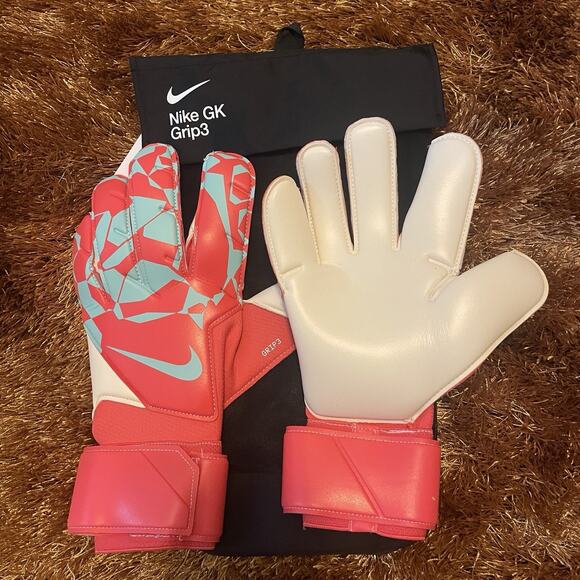 Nike GK Grip 3 Goalkeeper Soccer Gloves Size 9 HQ0256-850 Ember Glow - Picture 2 of 6
